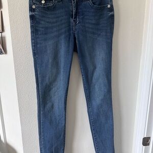 True Religion Indigo Women's Jennie Mid Rise Curvy Skinny Jeans